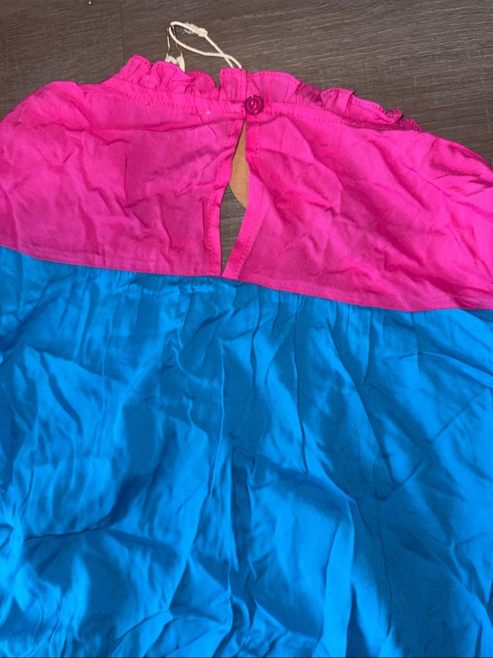 BiBi Colorblock Ruffle Sleeve Top NWT - XL - Picture 9 of 10